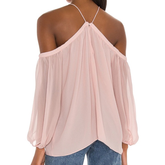 Revolve - 1 State - High Neck Blouse - pink taffeta- worn 1X- like new - Picture 4 of 4